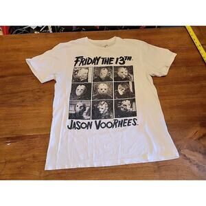 Friday the 13th Jason Lives Horror Movie T-Shirt White Mens Size M Halloween